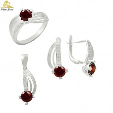 Gümüş zirkon taşlı set